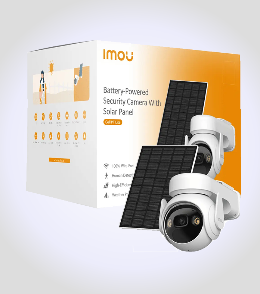 CAMARA WIFI AOV PT 360° IMOU 4G LTE 5MP 3K CON PANEL SOLAR BLANCO